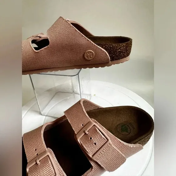 NWOB Kids Birkenstock Arizona Vegan Pink Textile Strap Sandal Sz US 1-1.5 EU 32