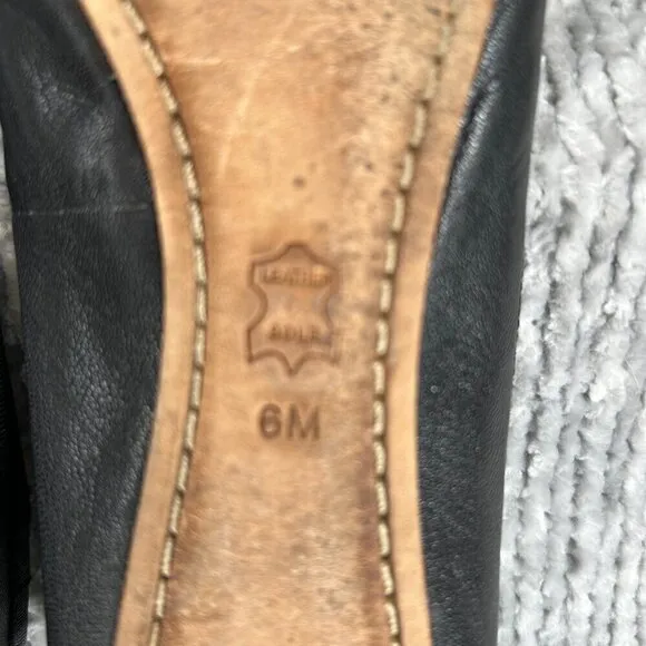 Tory Burch Chelsea Black Leather Bow Ballet Slipper Flats Size 6